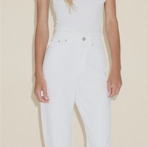 Zara Women's High Rise White Jeans